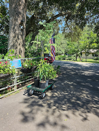 Cart with potted plants